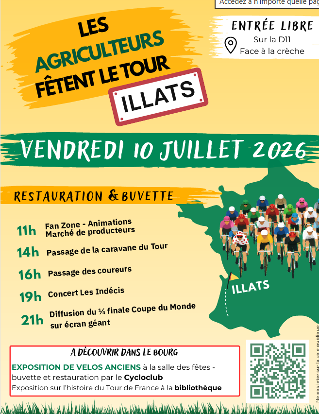 La FNSEA33, Les Festives d’Illats et la commune d’Illats vous invitent à vivre une journée exceptionnelle à l’occasion du Tour de France 2026 !