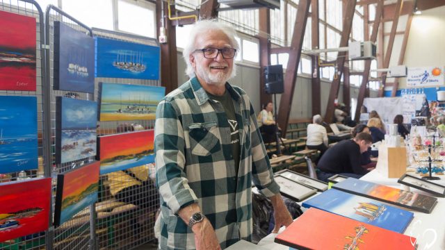 21 Joël DORIANT le "peintre du Bassin" expose ses toiles acryliques au couteau